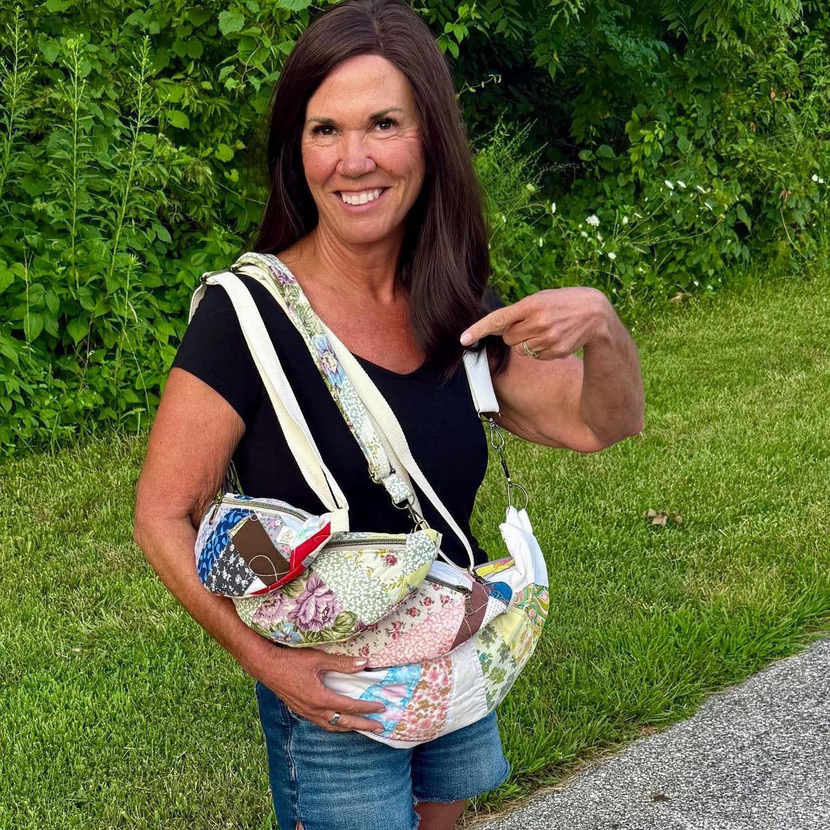 Vintage Quilt Sling Bags